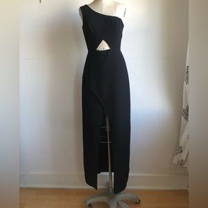 BCBG One Shoulder Semi-formal Dress Size 10 with Cutouts & High Slit